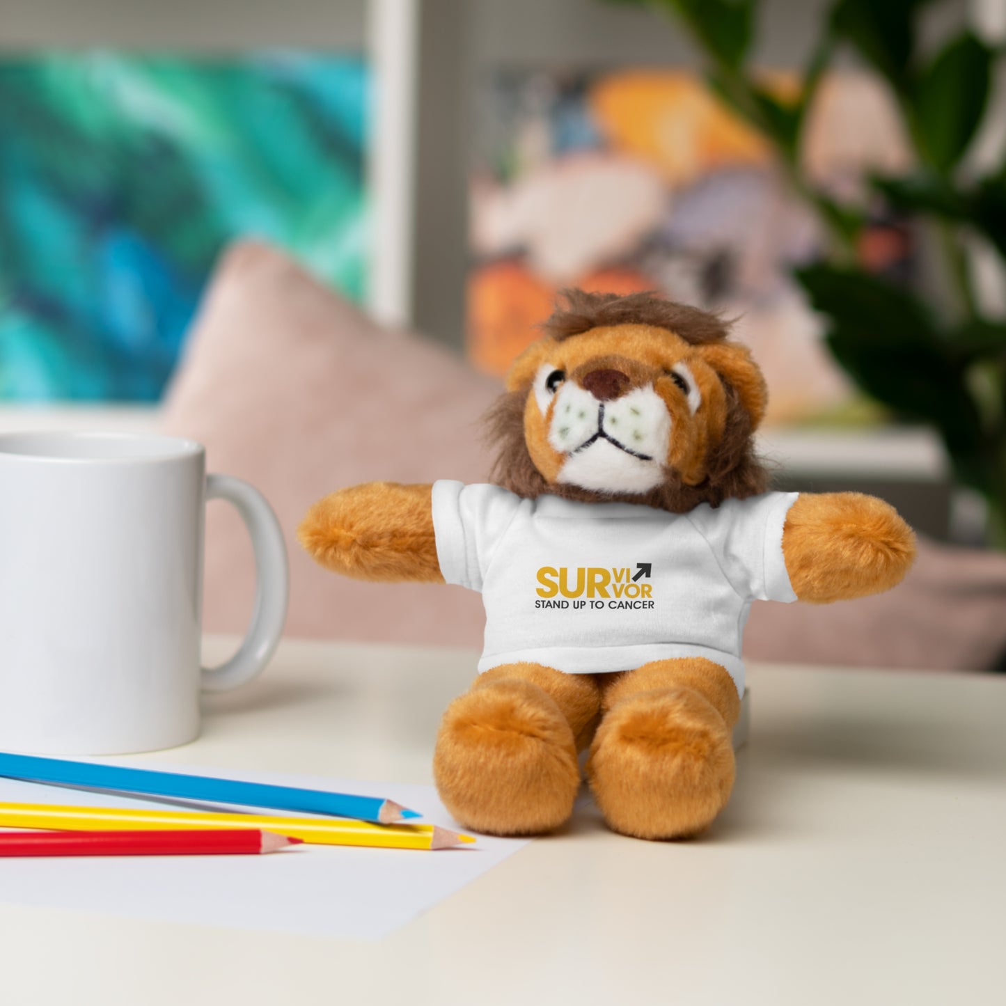 Stand Up to Cancer - Lion Plushie with Survivor Logo Tee