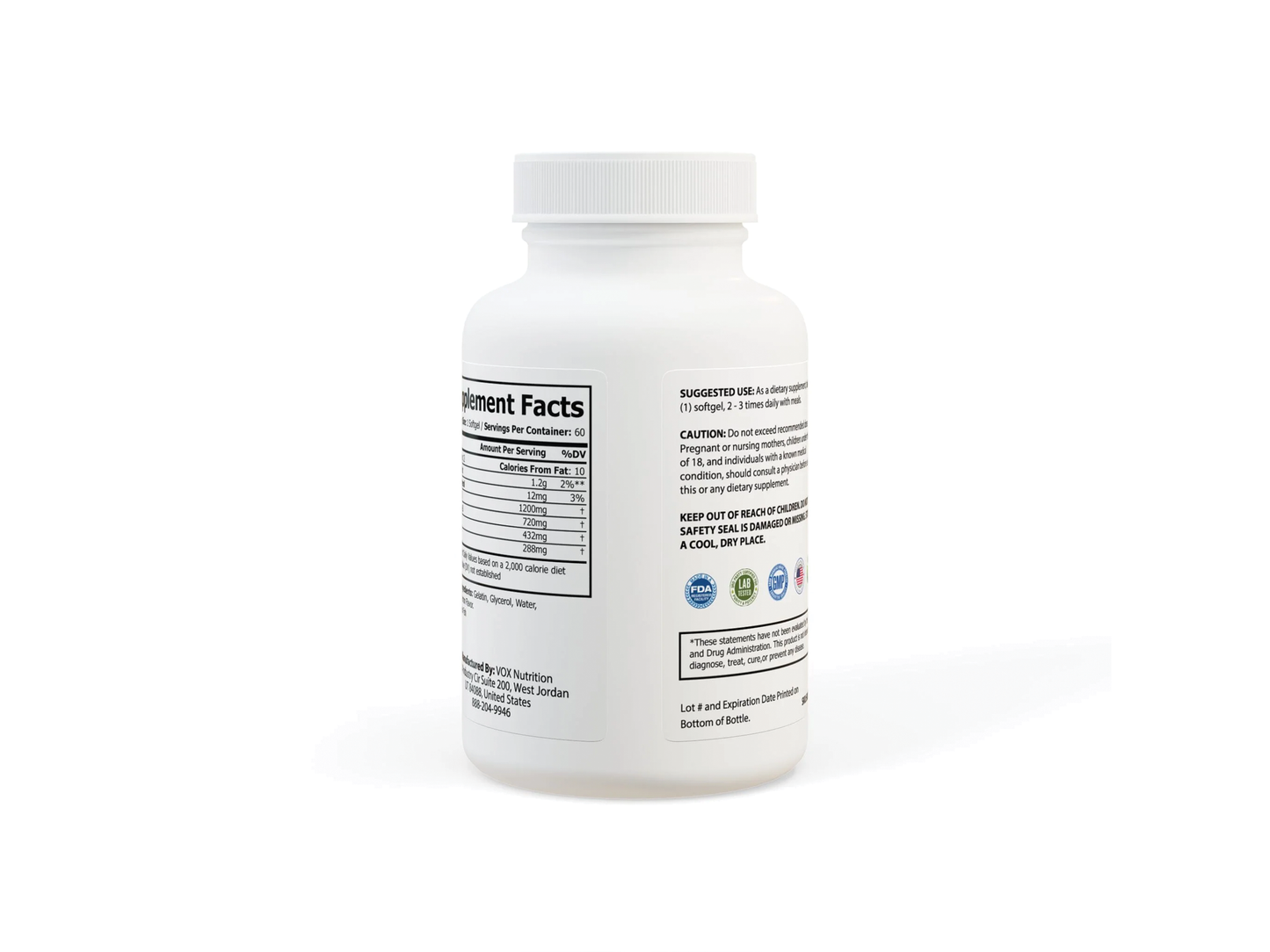 Omega 3 Fish Oil Supplement (60 Softgels)
