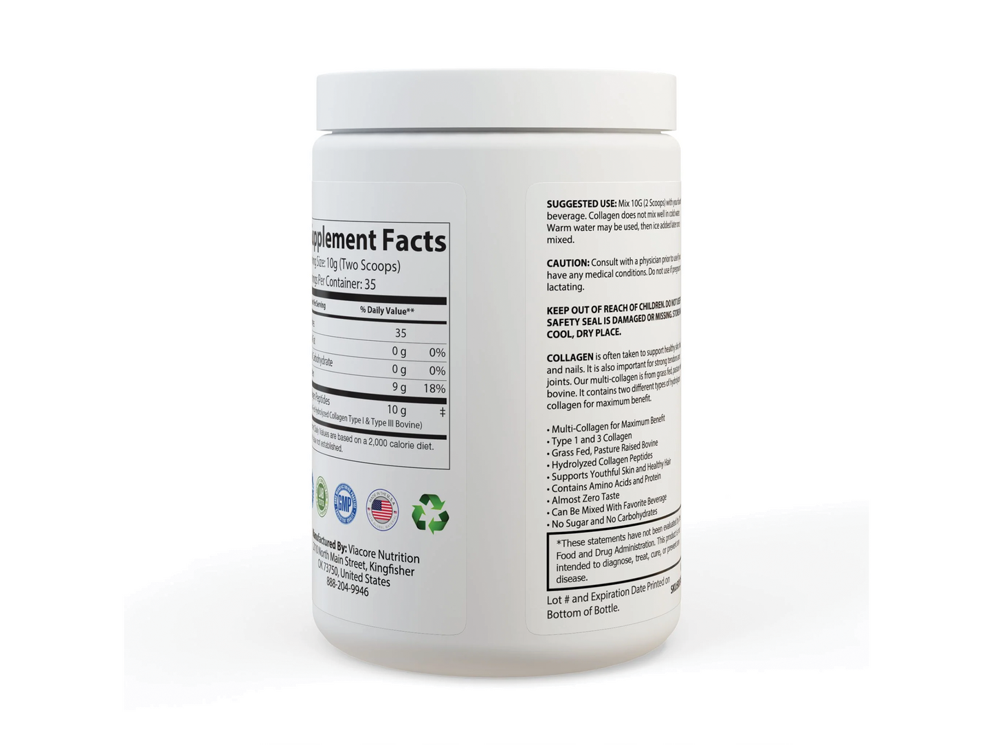 Collagen Peptides Type I & III Supplement (350g, 12.3oz)