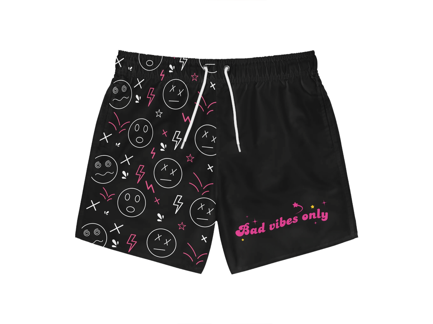 Bad Vibes Only Swim Trunks