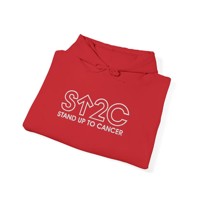 Stand Up to Cancer - Short Logo Embroidered Hoodie (Red)