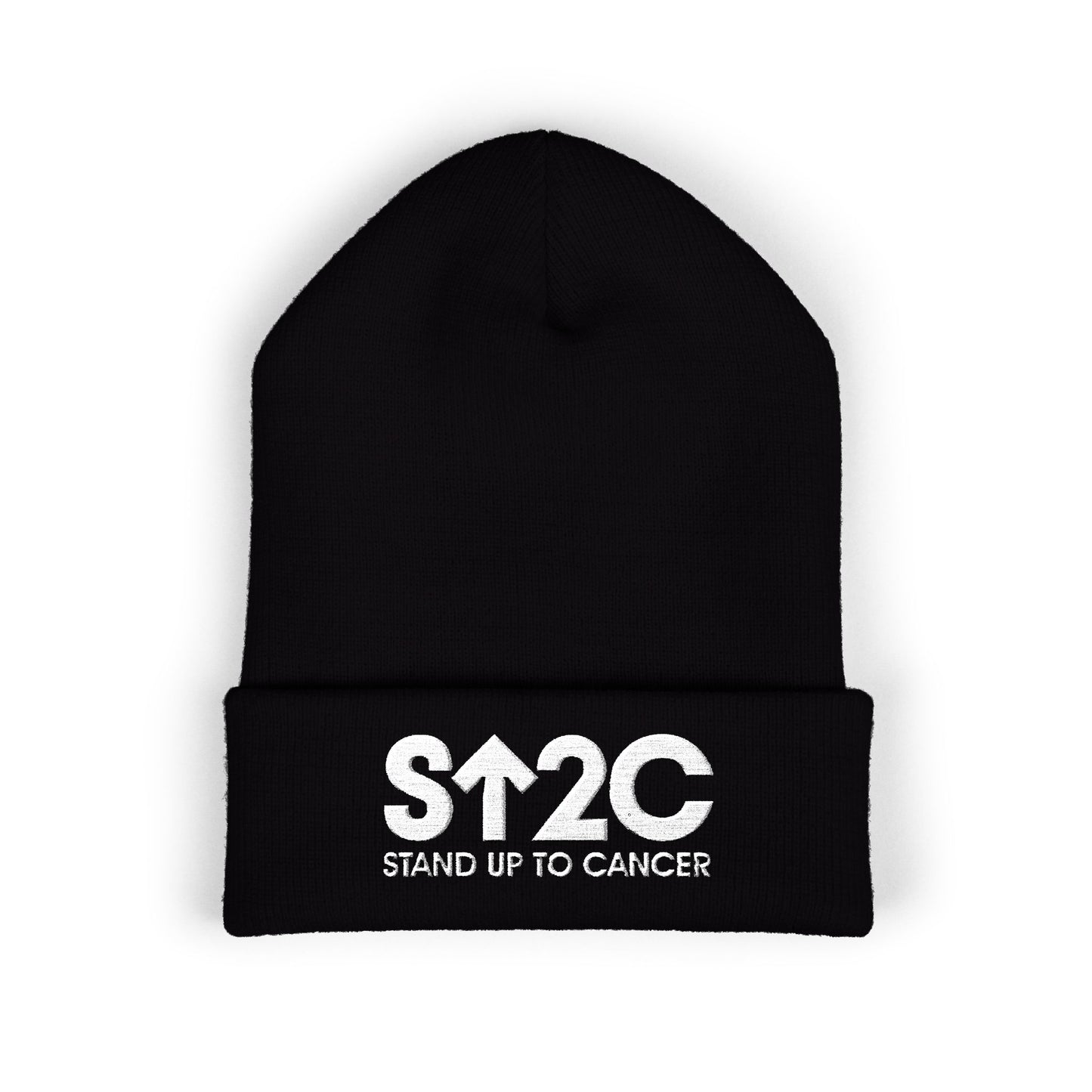 Stand Up to Cancer - Short Logo Embroidered beanie (red)