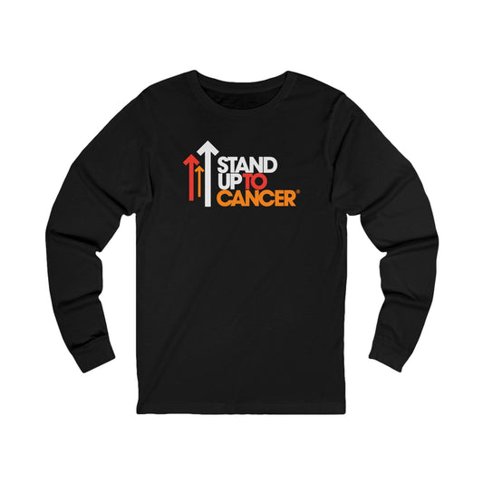 Stand Up to Cancer Full Logo Black  Long Sleeve Tee