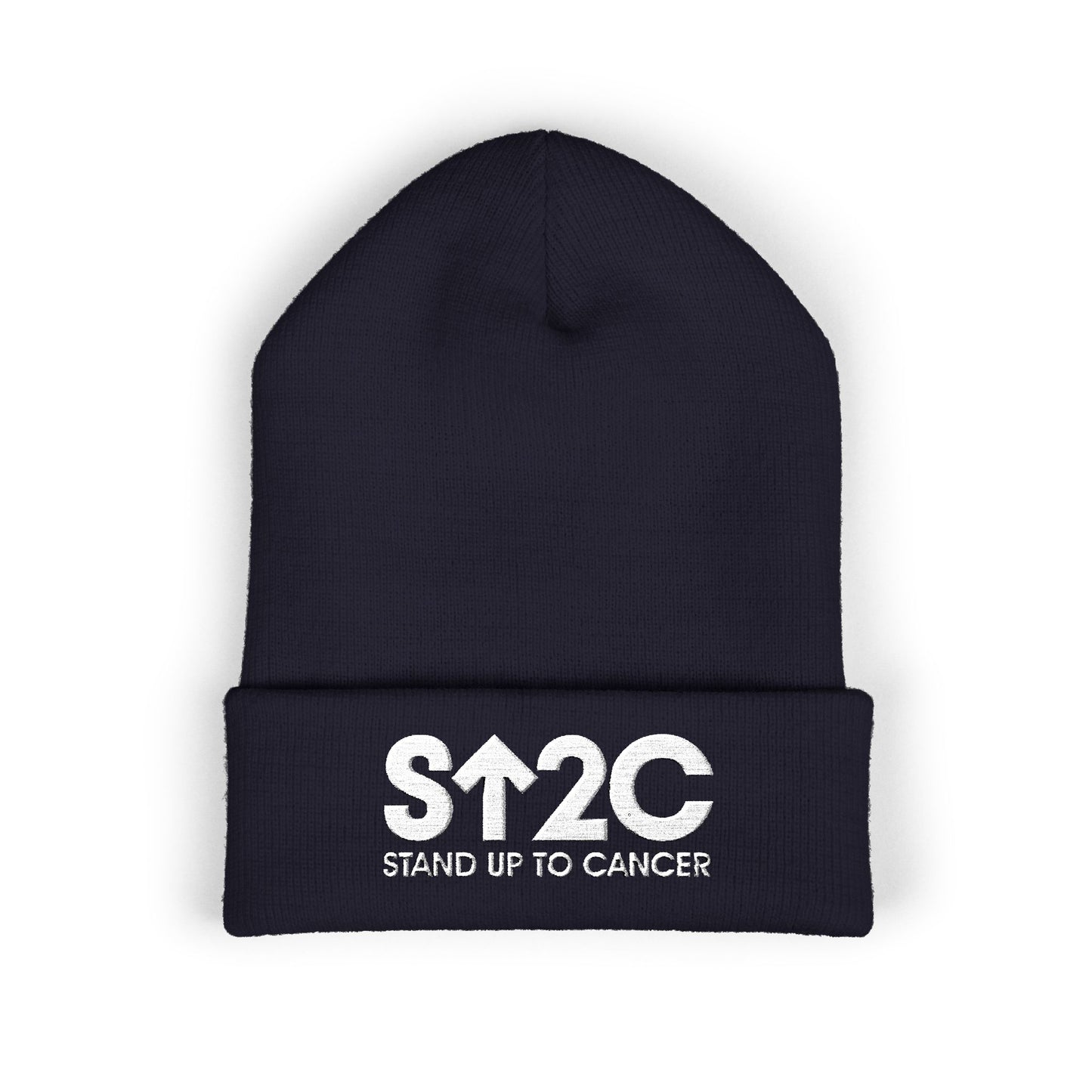 Stand Up to Cancer - Short Logo Embroidered beanie (red)