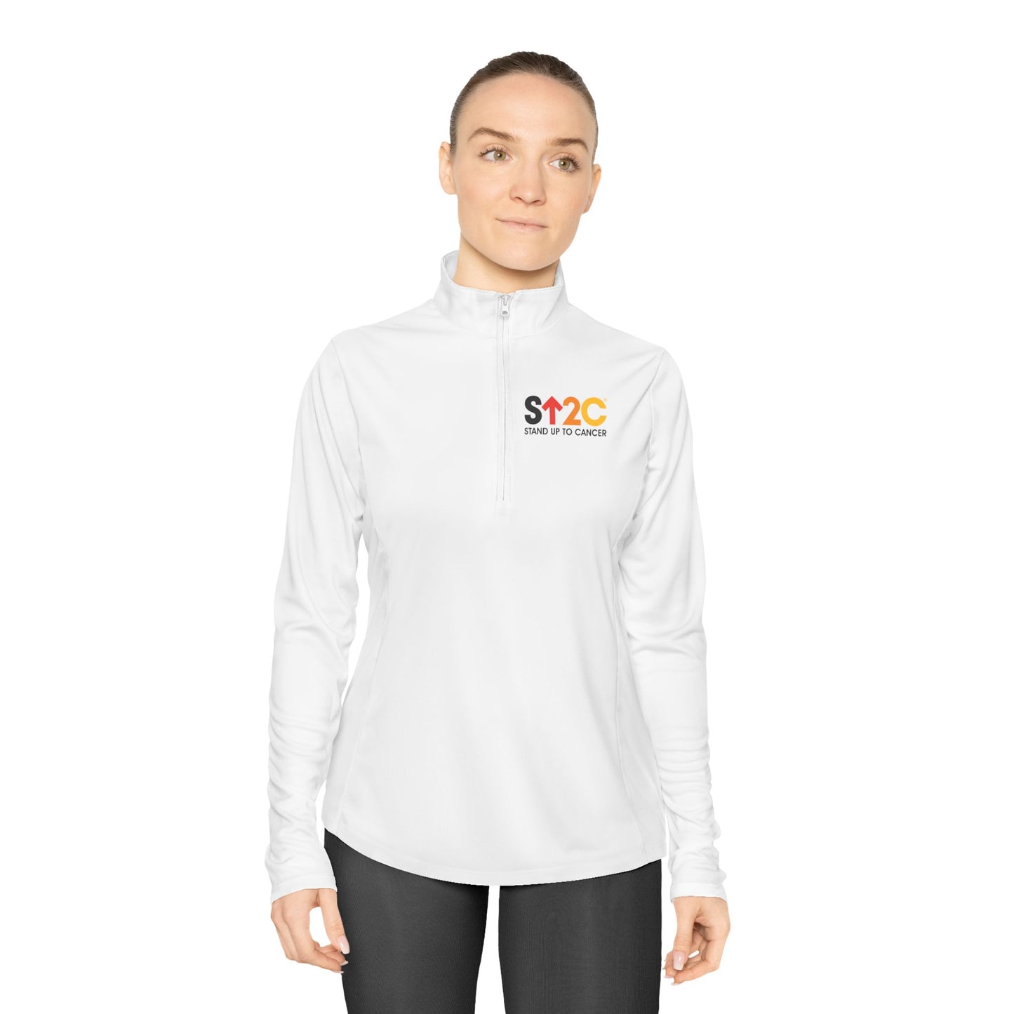 Stand up to Cancer - Short Logo Ladies Quarter-Zip Pullover