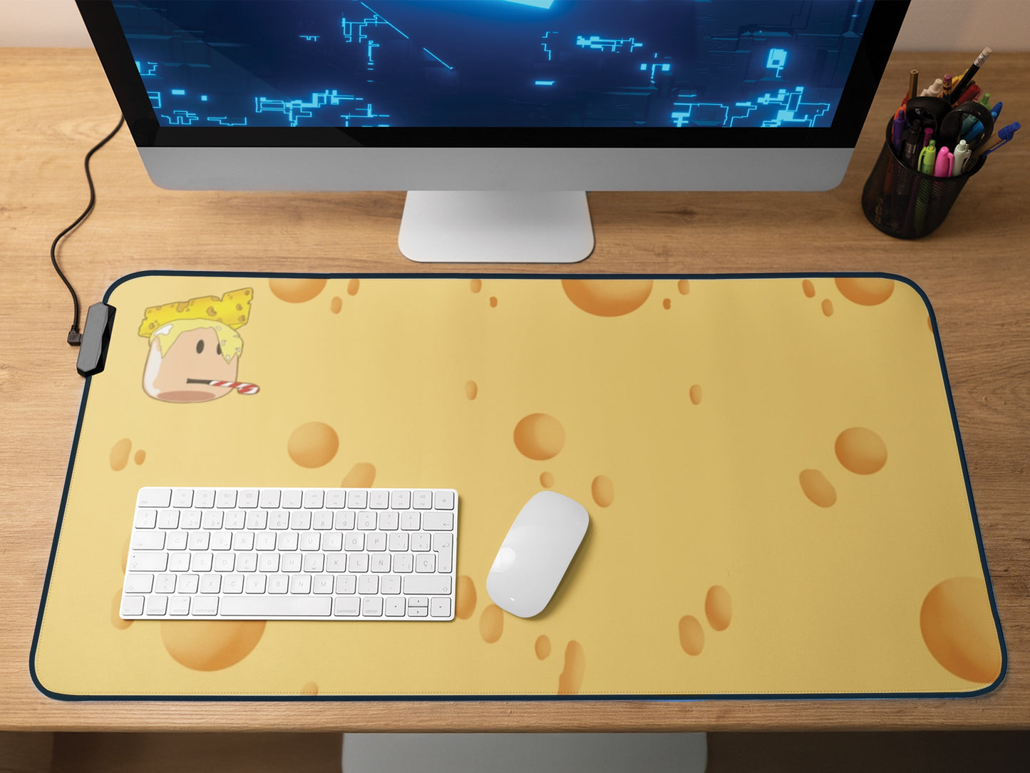 Cheesymembey "Swiss Bliss" Desk Mat