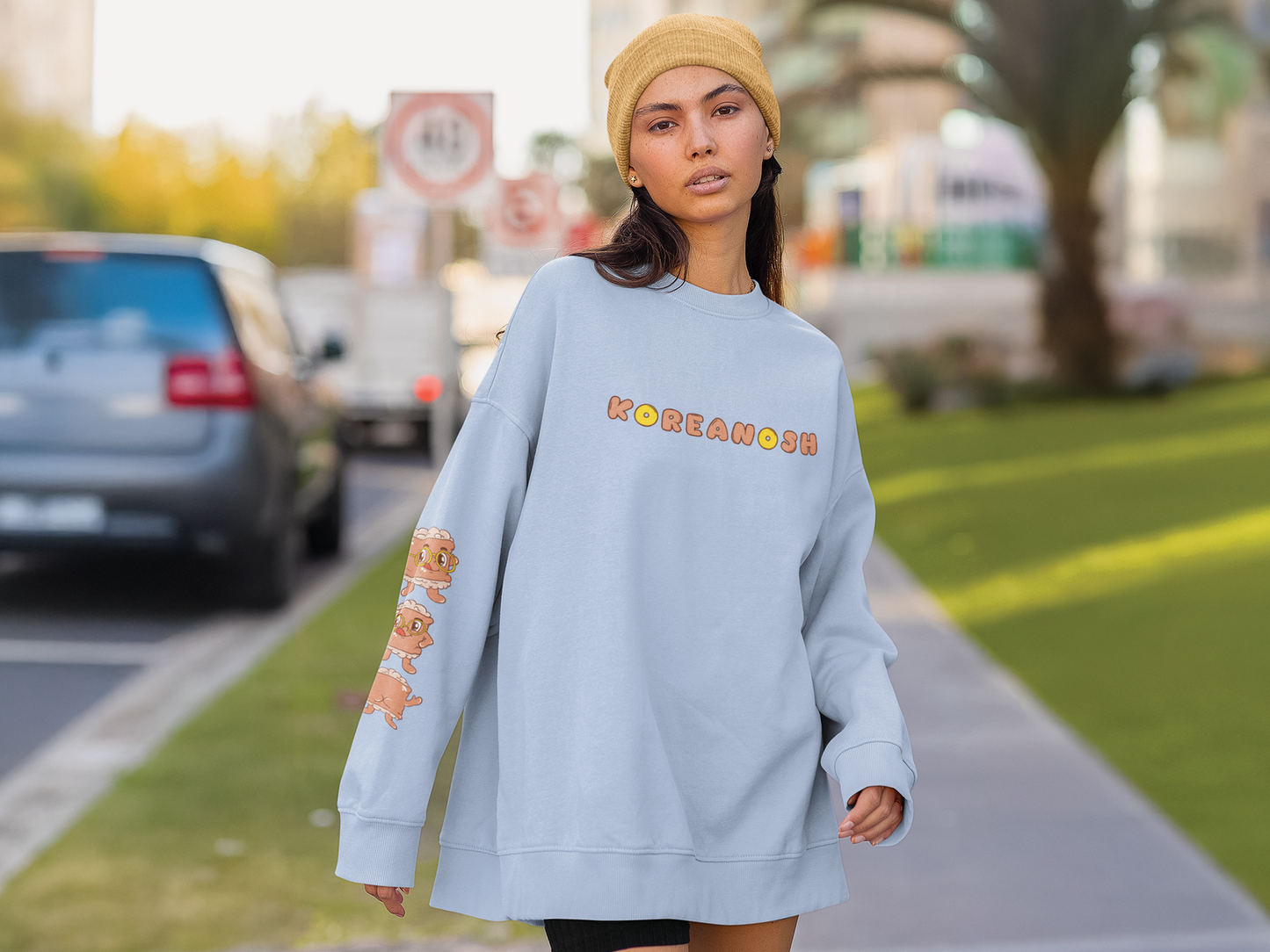 Koreanosh "Gopchang Buddy Sleeve Peek" Sweater